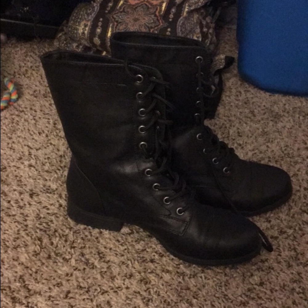 Black combat boots